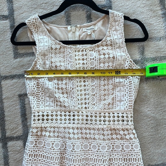 Soieblu Ivory Crochet Lace Sleeveless Midi Dress Size Small - Picture 4 of 7